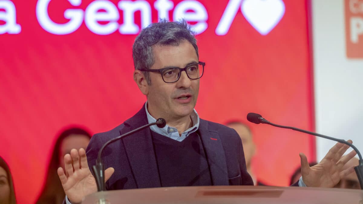 El ministro de Presidencia, Relaciones con las Cortes y Memoria Democrática, Félix Bolaños, durante la clausura de la Conferencia Política 2023, este domingo en Santander.
