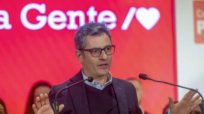 ESPAÑA PARTIDOS PSOE El ministro de Presidencia, Relaciones con las Cortes y Memoria Democrática, Félix Bolaños, durante la clausura de la Conferencia Política 2023, este domingo en Santander.