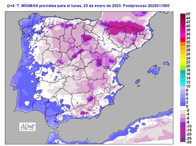 Frío tiempo esta semana en el mapa de España según AEMET