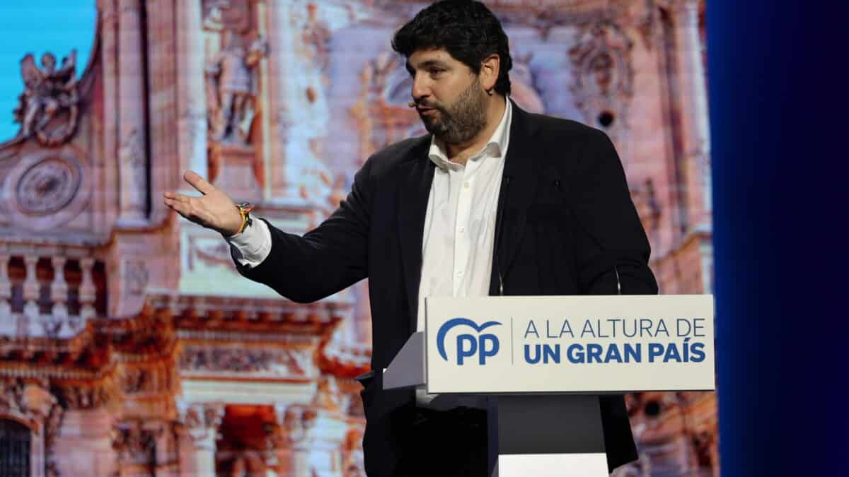 El presidente murciano, Fernando López Miras, este sábado en la convención de líderes autonómicos del PP.