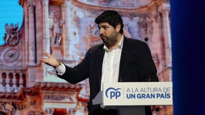 El presidente murciano, Fernando López Miras, este sábado en la convención de líderes autonómicos del PP. El presidente murciano, Fernando López Miras, este sábado en la convención de líderes autonómicos del PP.