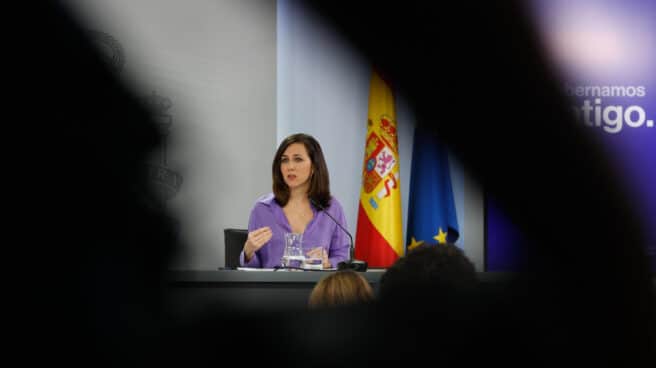 Ione Belarra, en una rueda de prensa posterior a un consejo de ministros. Ione Belarra, en una rueda de prensa posterior a un consejo de ministros.