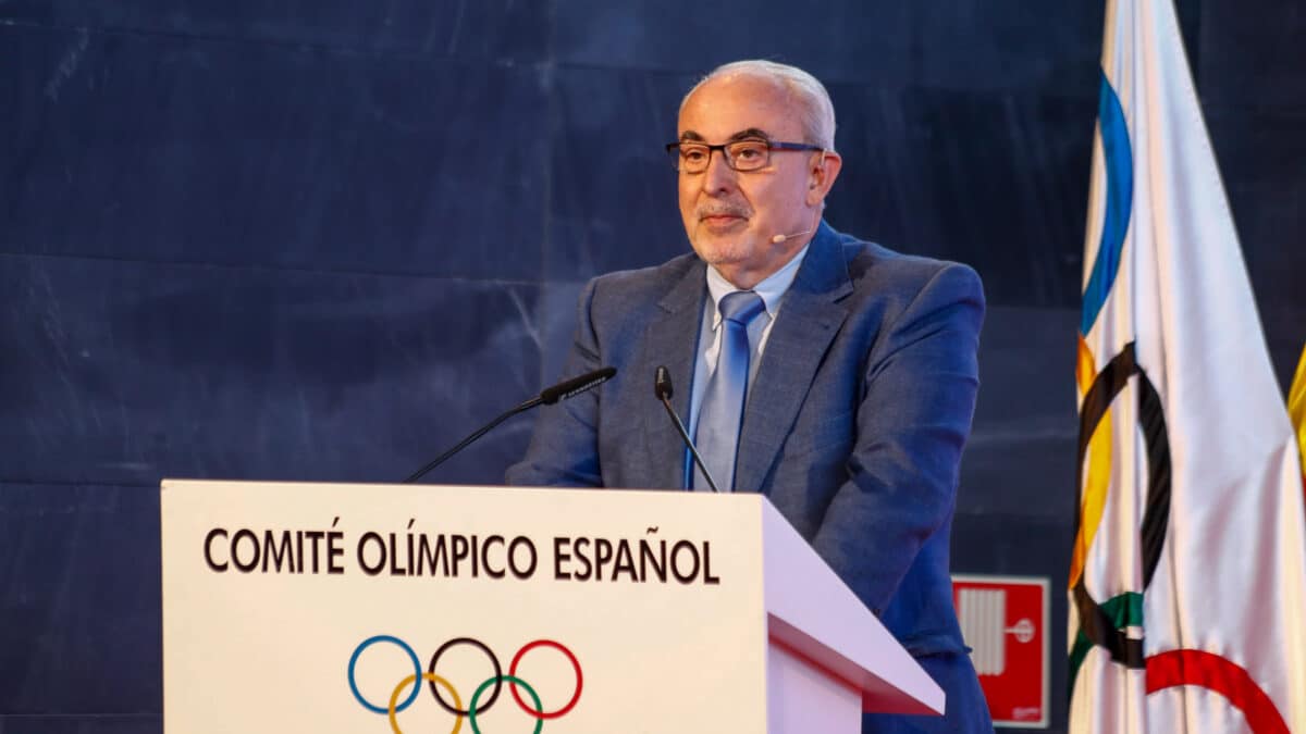 José Luis Mendoza, presidente de la UCAM, en un acto del Comité Olímpico Español en julio de 2020.