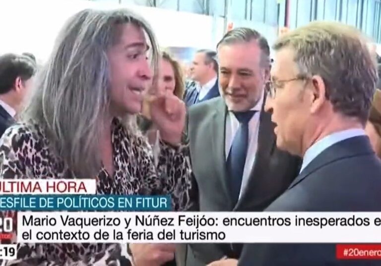 Telemadrid capta el encuentro entre Feijóo y Mario Vaquerizo: "El mejor es usted"