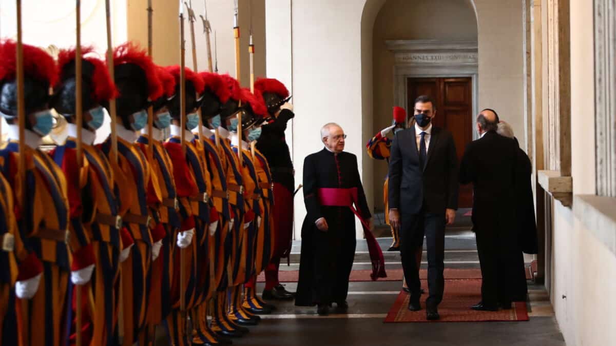 Pedro Sánchez, durante su visita al Vaticano en octubre de 2020.