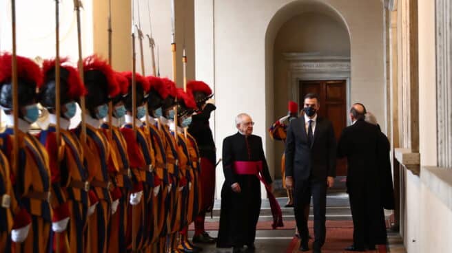 Pedro Sánchez, durante su visita al Vaticano en octubre de 2020. Pedro Sánchez, durante su visita al Vaticano en octubre de 2020.