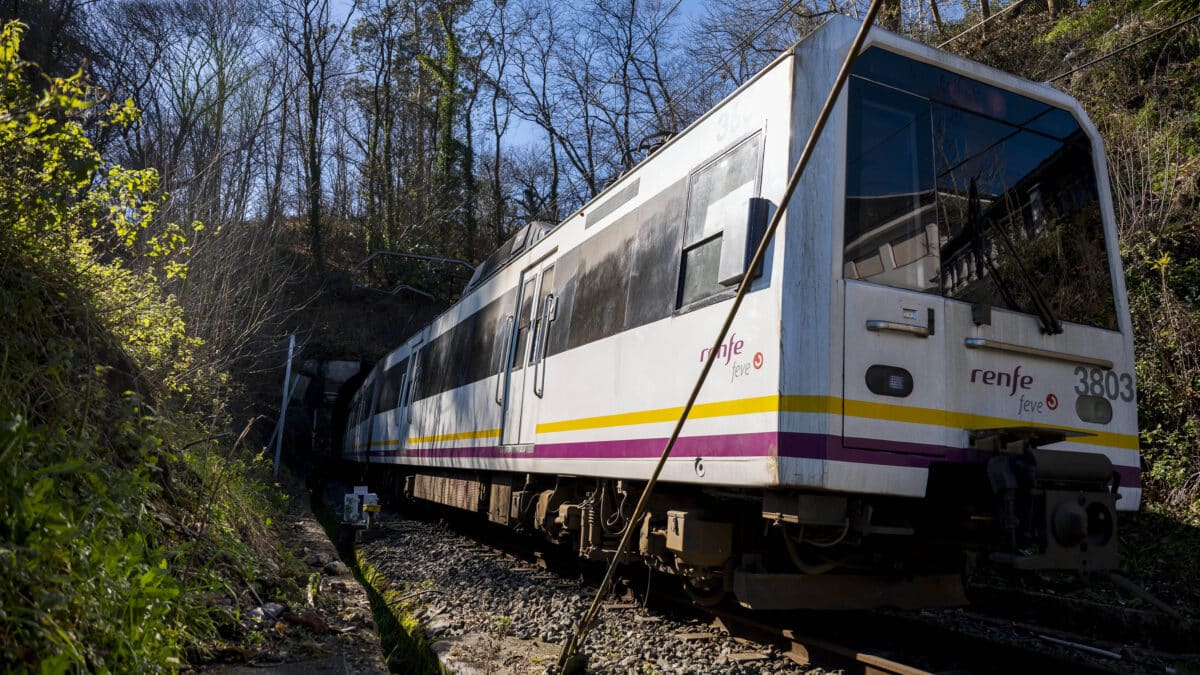 Un tren de ancho métrico de Renfe.