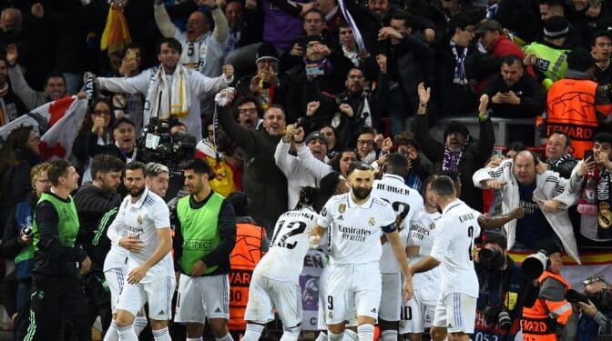 El Real Madrid inscribe otra noche histórica en Europa con una goleada en Anfield