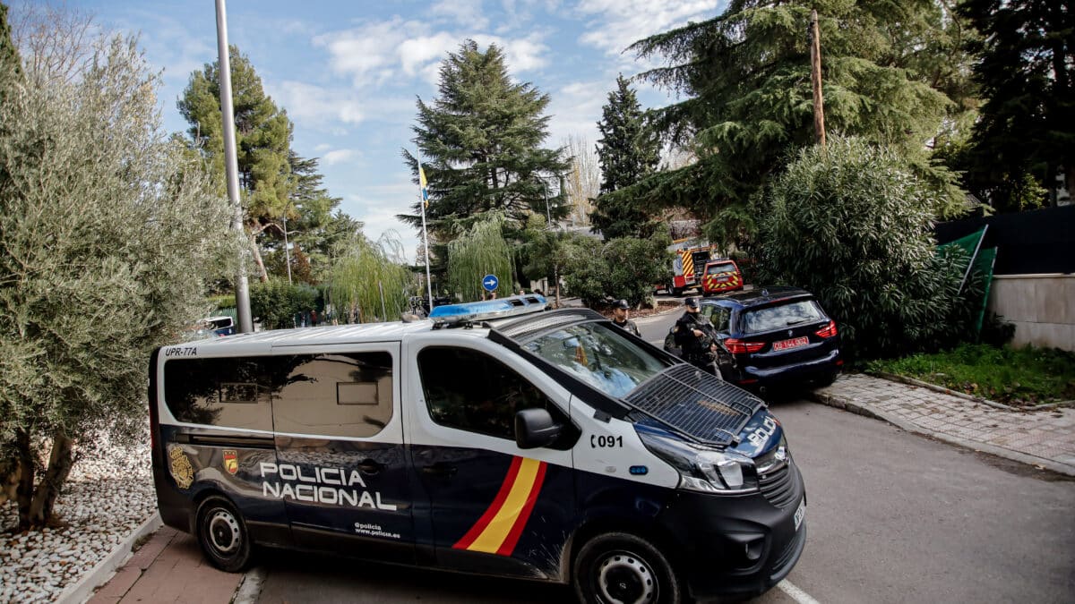 Una furgoneta de la Policía Nacional.