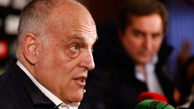 Javier Tebas, sobre el 'caso Negreira': "Se tiene que aclarar, hay indicios de que algo no está bien" Javier Tebas asiste a la Gala de Premios de la Asociación de la Prensa Deportiva de Madrid (APDM) celebrada en el Auditorio Beatriz