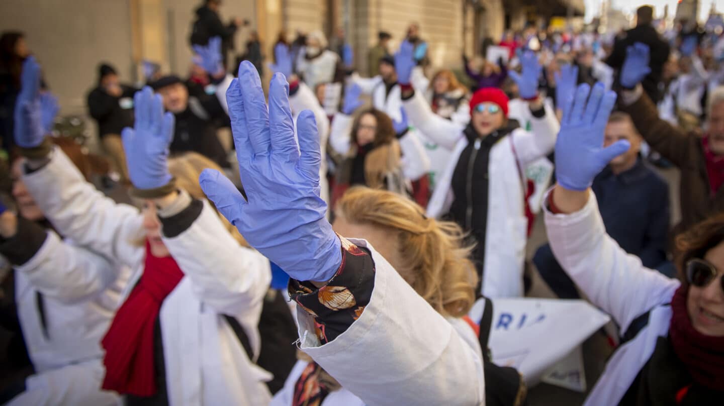 Marcha de médicos y pediatras en Madrid.