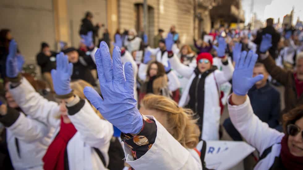 Marcha de médicos y pediatras en Madrid.