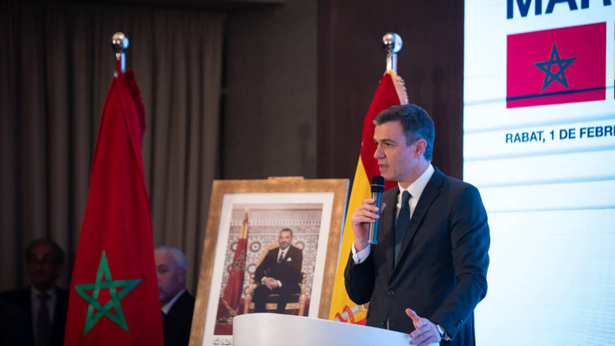 El presidente de Gobierno, Pedro Sánchez, en el acto de clausura del Foro Empresarial España-Marruecos