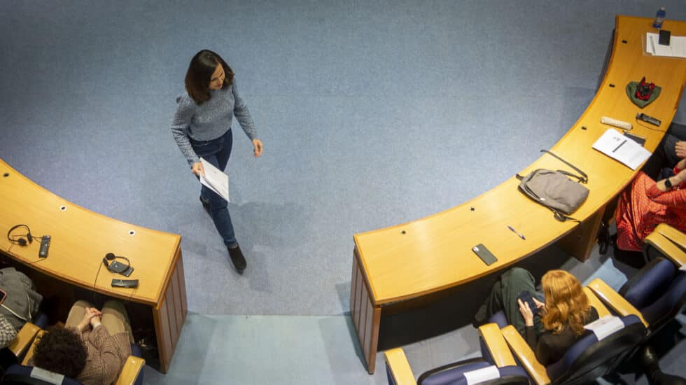 La ministra de Derechos Sociales y Agenda 2030, Ione Belarra, durante la presentación de la Estrategia estatal de Desinstitucionalización, en la sede del Ministerio, a 8 de febrero de 2023, en Madrid (España). El Ministerio de Derechos Sociales y Agenda 2030 celebra la presentación de la Estrategia estatal de Desinstitucionalización 'para una buena vida en comunidad' con la finalidad de crear un marco que favorezca la transformación del modelo de cuidados y apoyos promoviendo la vida independiente y la atención centrada en la persona en el entorno comunitario. 08 FEBRERO 2023;MADRID;MINISTERIO DE DERECHOS SOCIALES;ESTRATEGIA SOCIAL DE DESINSTITUCIONALIZACION Juan Barbosa / Europa Press 08/2/2023