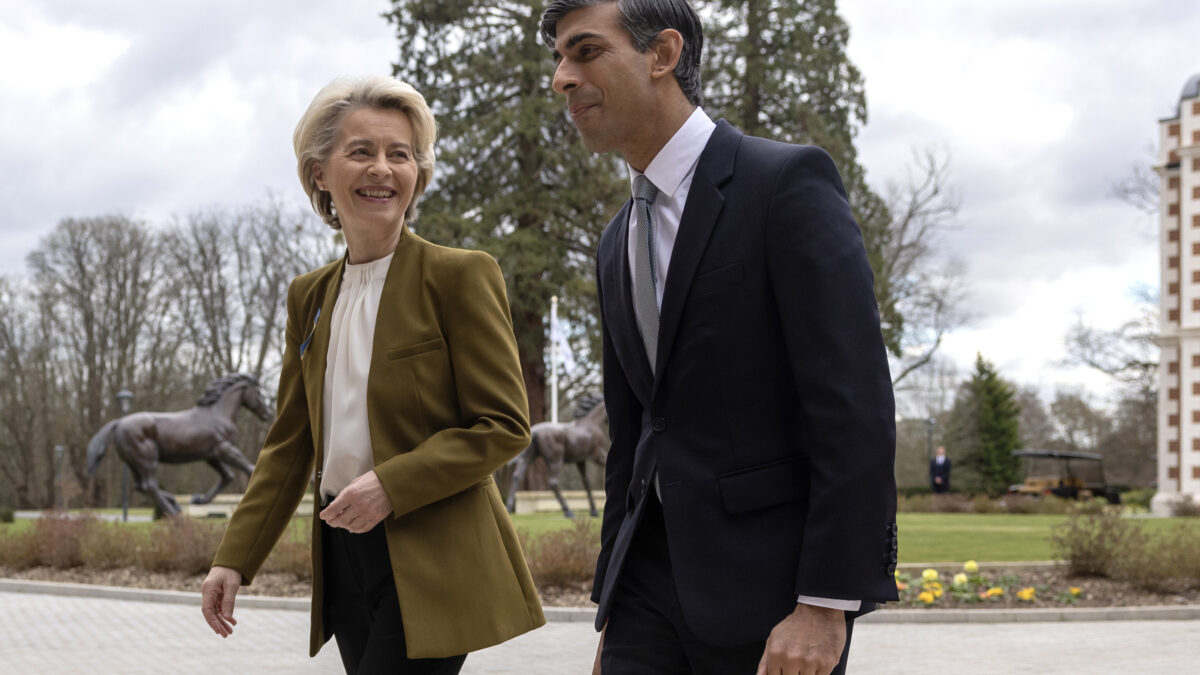 Ursula von der Leyen y Rishi Sunak, en Windsor