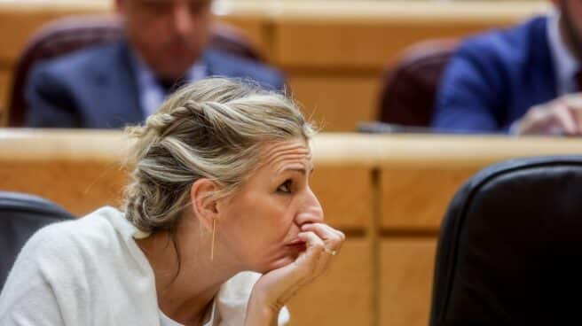 Sesión de control al Gobierno en el Senado La vicepresidenta segunda y ministra de Trabajo y Economía Social, Yolanda Díaz, durante una sesión plenaria de control en el Senado.