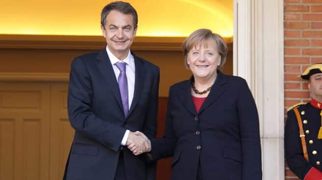 José Luis Rodríguez Zapatero y Angela Merkel, en el Palacio de La Moncloa. José Luis Rodríguez Zapatero y Angela Merkel, en el Palacio de La Moncloa.