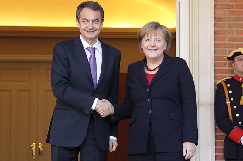 José Luis Rodríguez Zapatero y Angela Merkel, en el Palacio de La Moncloa.