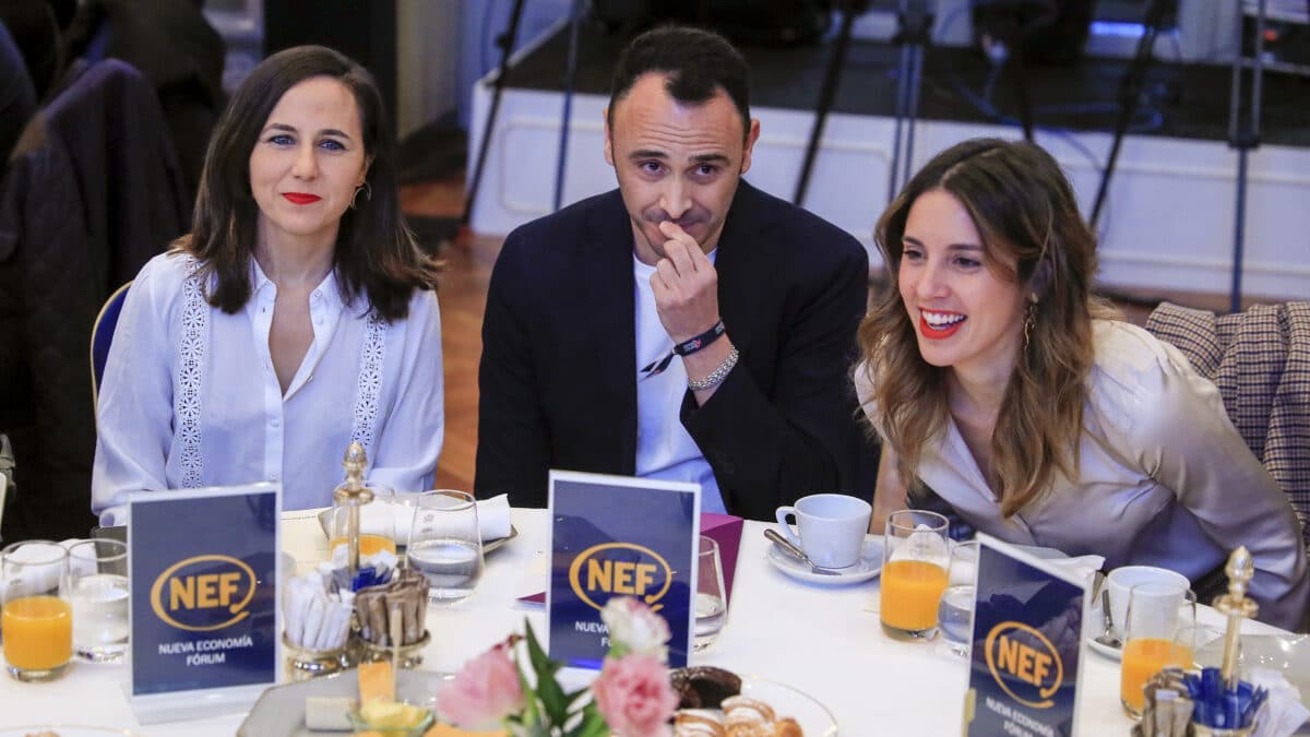 Belarra, Sotomayor y Montero, en el desayuno informativo de Fórum Europa.