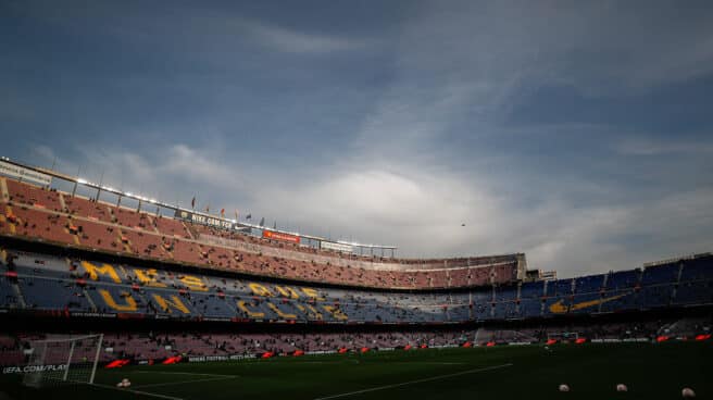 El Camp Nou, este jueves antes del partido de Europa League contra el Manchester United.