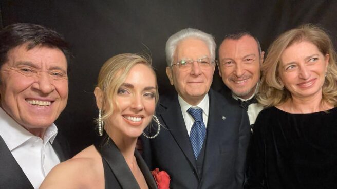 Chiara Ferragni con el presidente de Italia