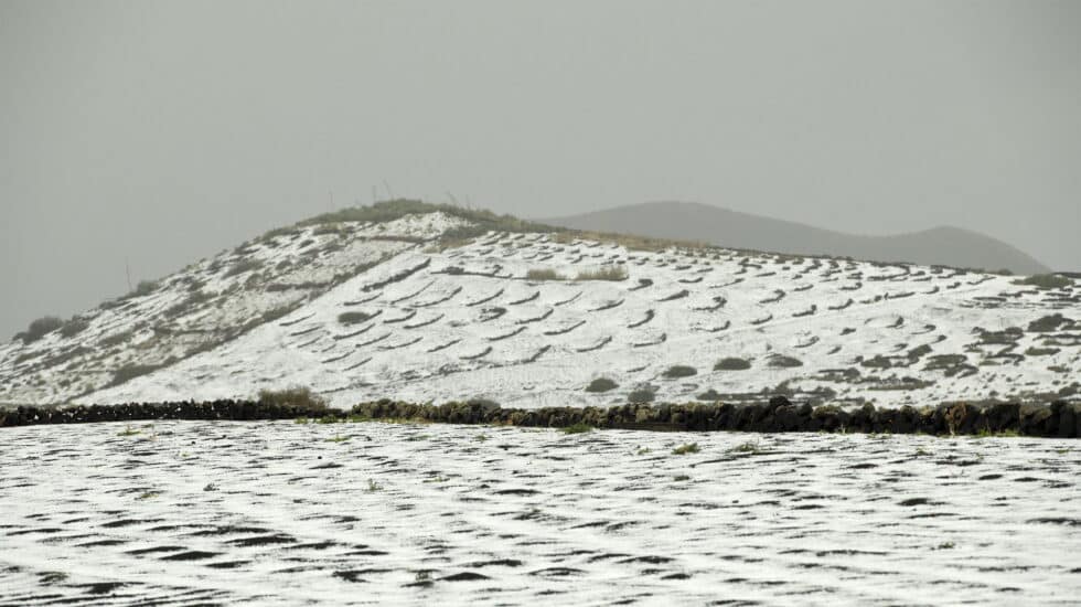 Temporal de lluvia y granizo en Lanzarote