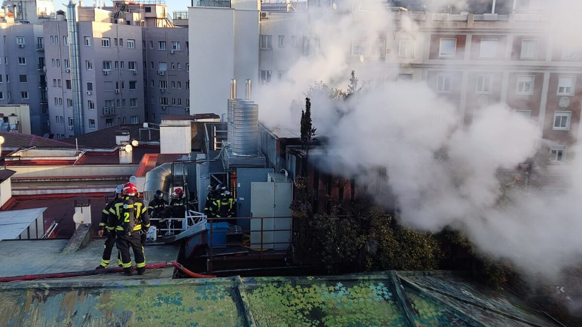 Incendio en el hotel Santo Domingo de Madrid