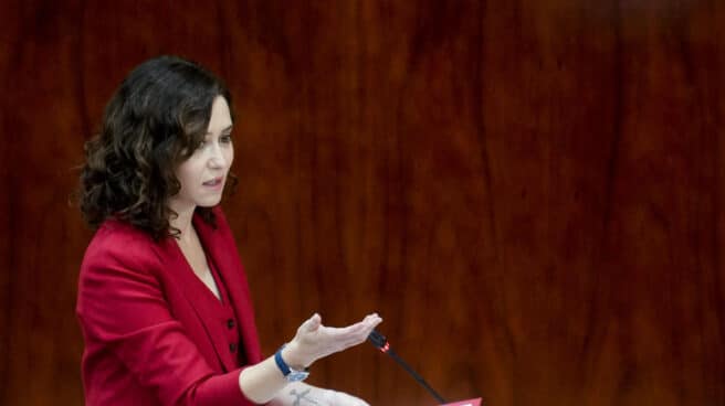 Isabel Díaz Ayuso, este jueves en la Asamblea de Madrid.
