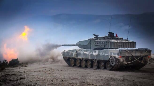 Un carro Leopard 2E. Un carro Leopard 2E.