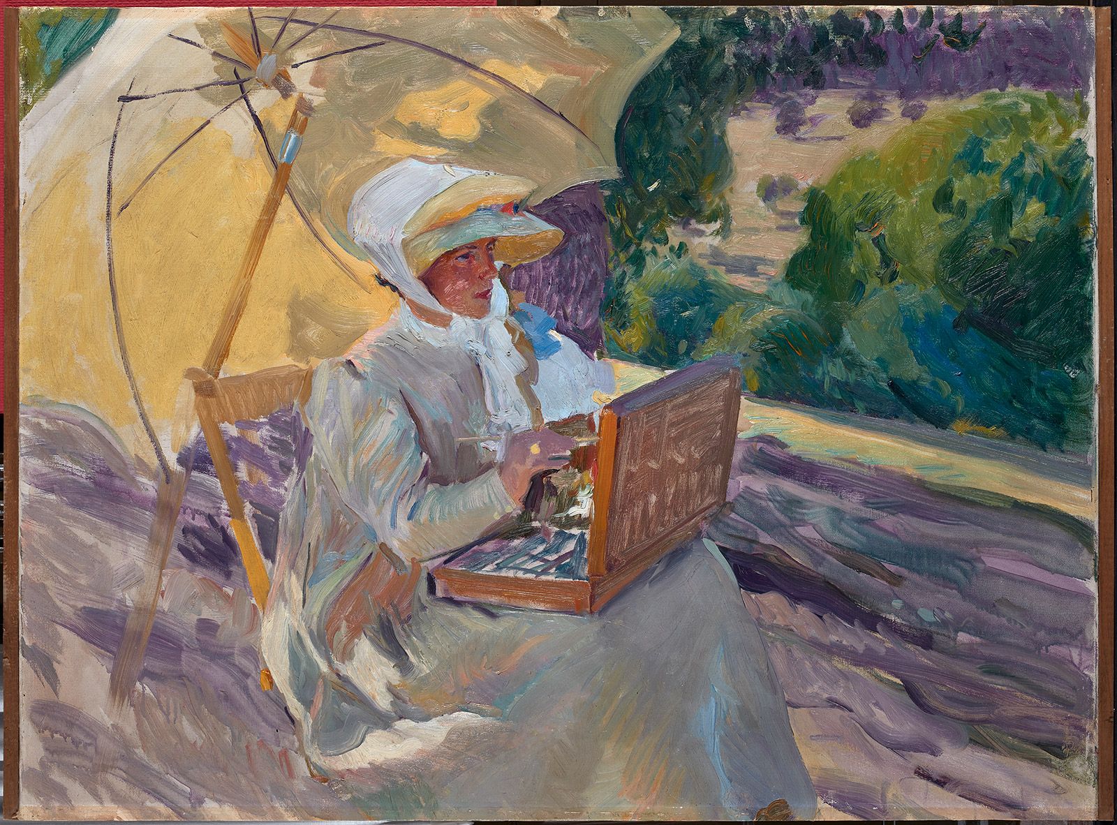 María pintando en el Pardo, Madrid, 1907. Colección particular