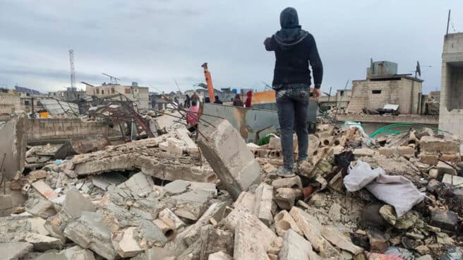 norte-siria-terremoto Devastación en Al Atarib, en la zona de Al Dana, en siria