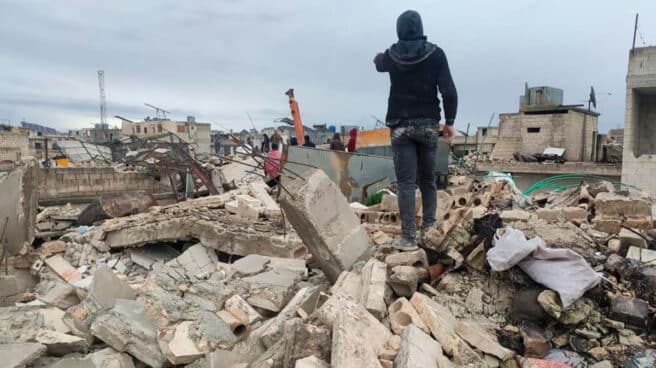 Devastación en Al Atarib, en la zona de Al Dana, en siria