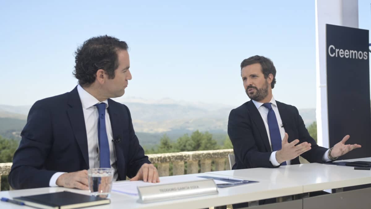 Teodoro García Egea y Pablo Casado, en una Junta Directiva Nacional del PP en julio de 2021.