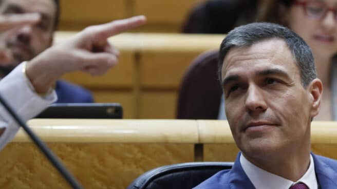 El presidente del Gobierno, Pedro Sánchez, este martes en el Senado. El presidente del Gobierno, Pedro Sánchez, este martes en el Senado.