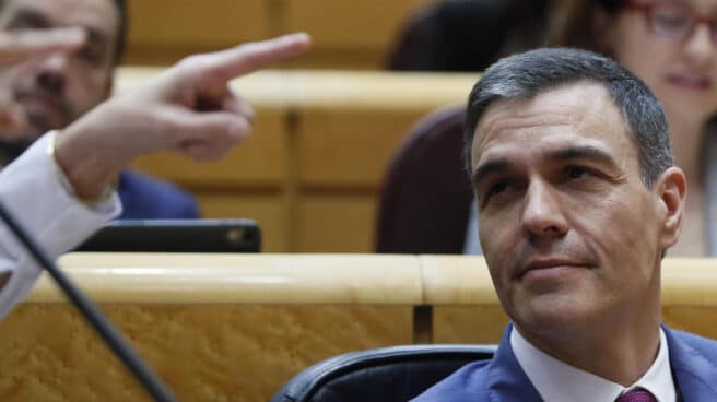 El presidente del Gobierno, Pedro Sánchez, este martes en el Senado.