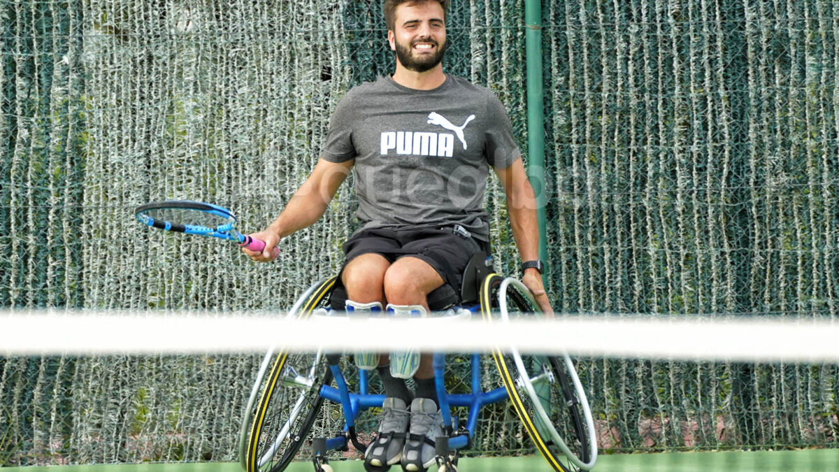 Pelayo Novo en silla de ruedas tras su accidente
