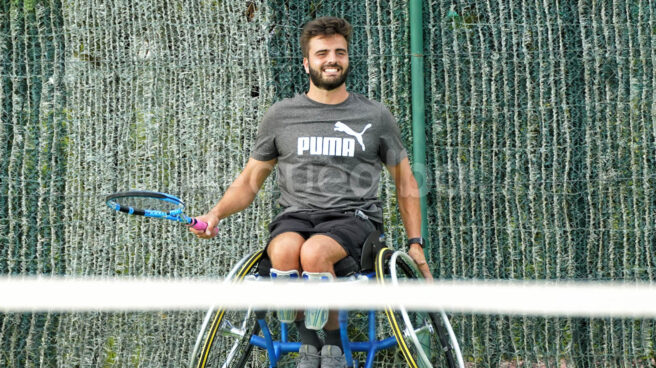 Pelayo Novo en silla de ruedas tras su accidente