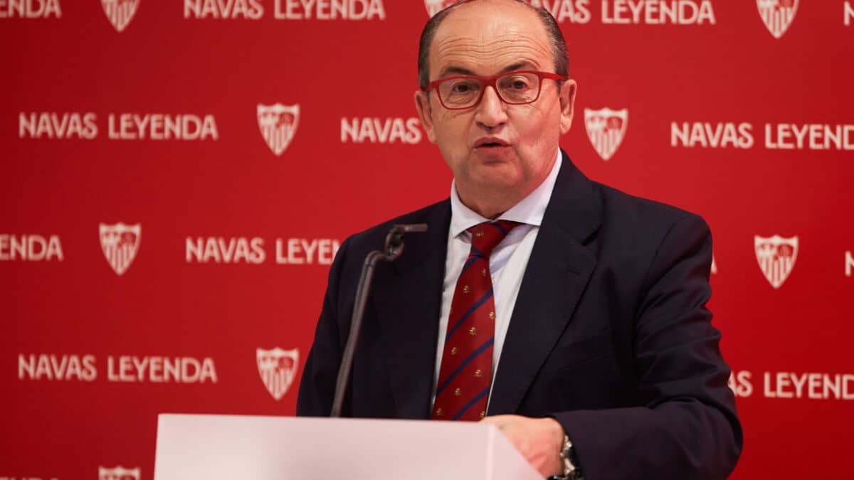 José Castro, presidente del Sevilla, en un acto del club en 2021.
