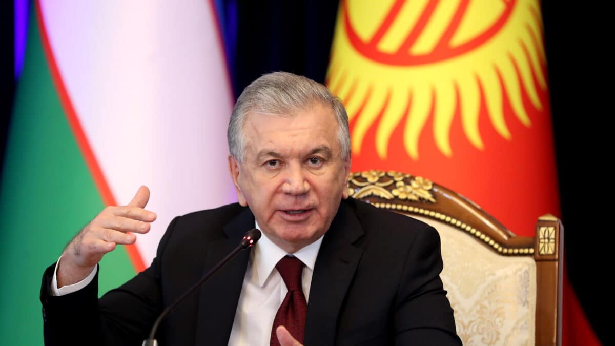 El presidente de Uzbekistán, Shavkat Mirzyoyev, en Kirguistán.