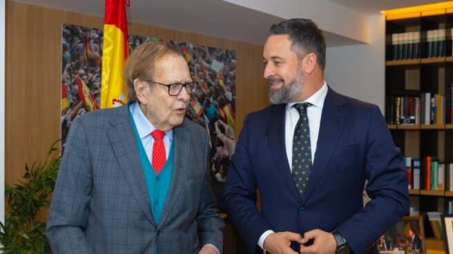 Ramón Tamames y Santiago Abascal, reunidos este miércoles en Madrid. Ramón Tamames y Santiago Abascal, reunidos este miércoles en Madrid.