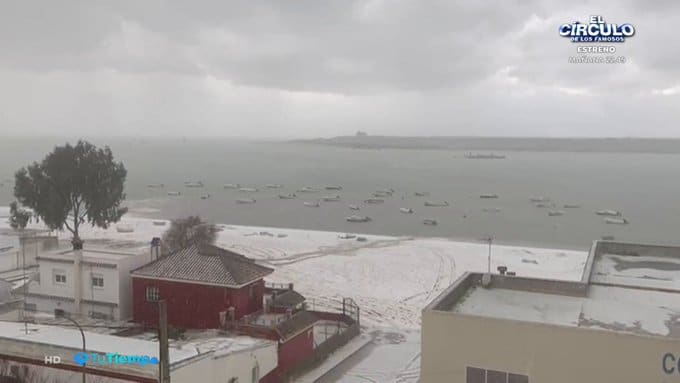 Granizada en Sanlúcar de Barrameda.