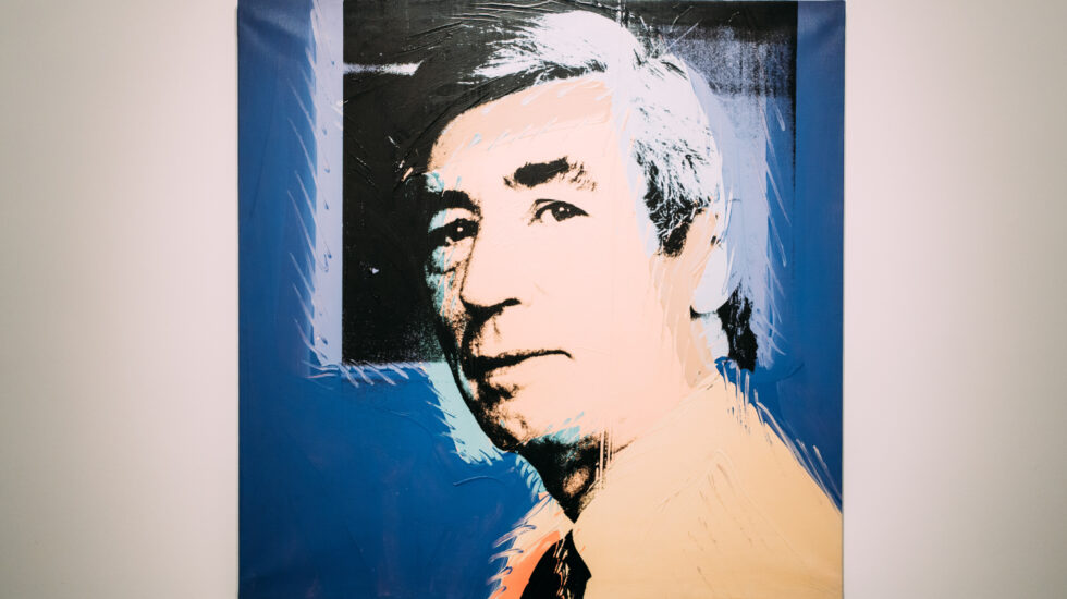 Retrato de Hergé realizado por Andy Warhol