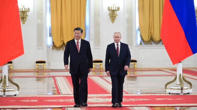 Xi Jinping y Vladimir Putin, en Moscú.