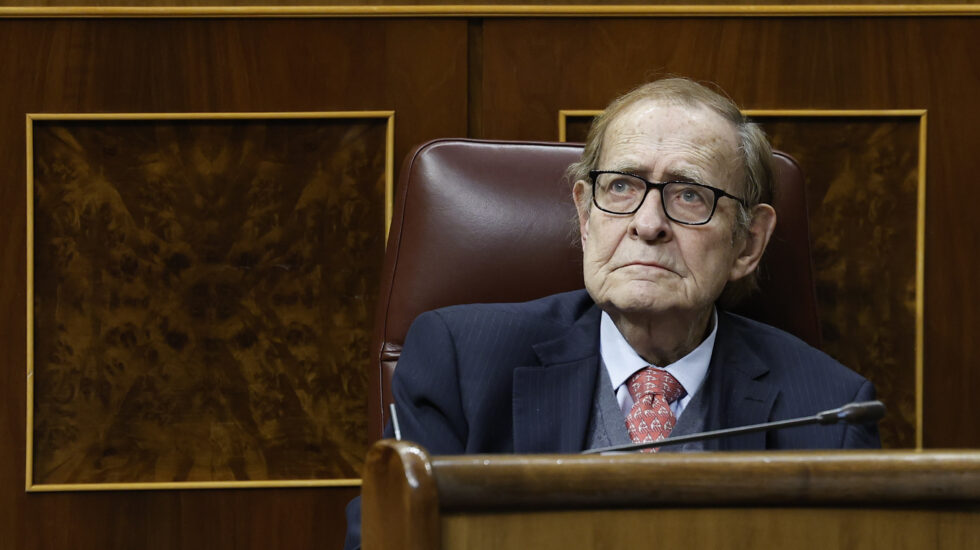Ramón Tamames, durante el debate de la moción de censura.