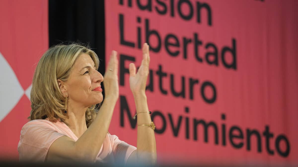 La vicepresidenta del Gobierno y ministra de Trabajo, Yolanda Díaz, presenta este sábado en Las Palmas de Gran Canaria su proyecto Sumar.