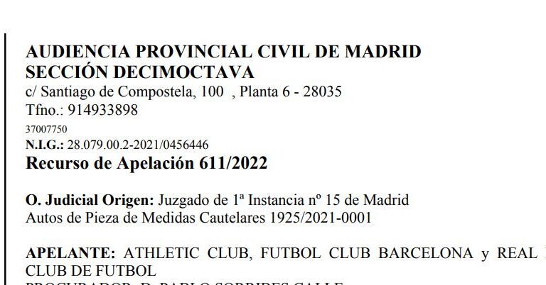 Denegadas las medidas cautelares solicitadas por Madrid, Barça y Athletic contra la inversión de CVC