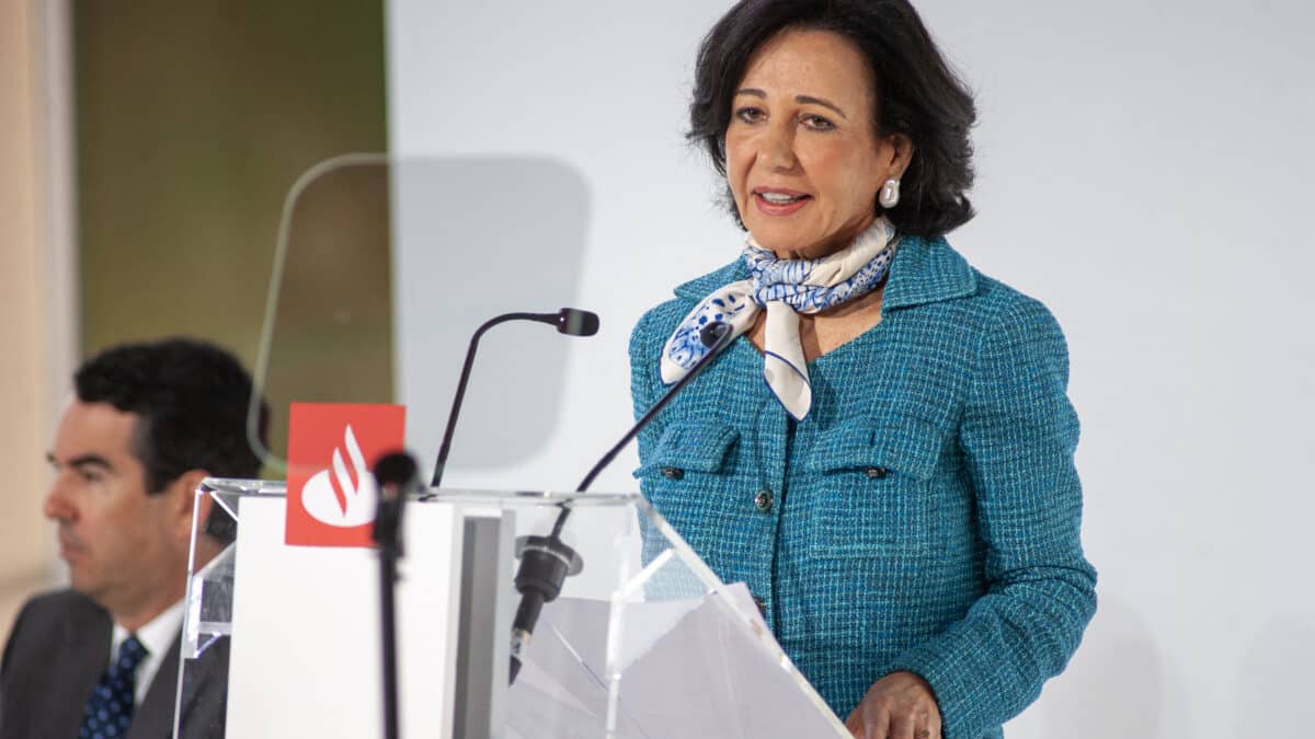 Ana Botín, presidenta de Banco Santander, durante la Junta de Accionistas de la entidad