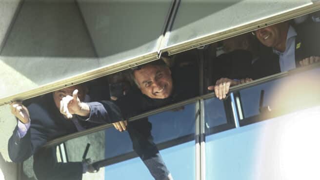 El ex presidente de Brasil Jair Bolsonaro a su llegada a Brasilia