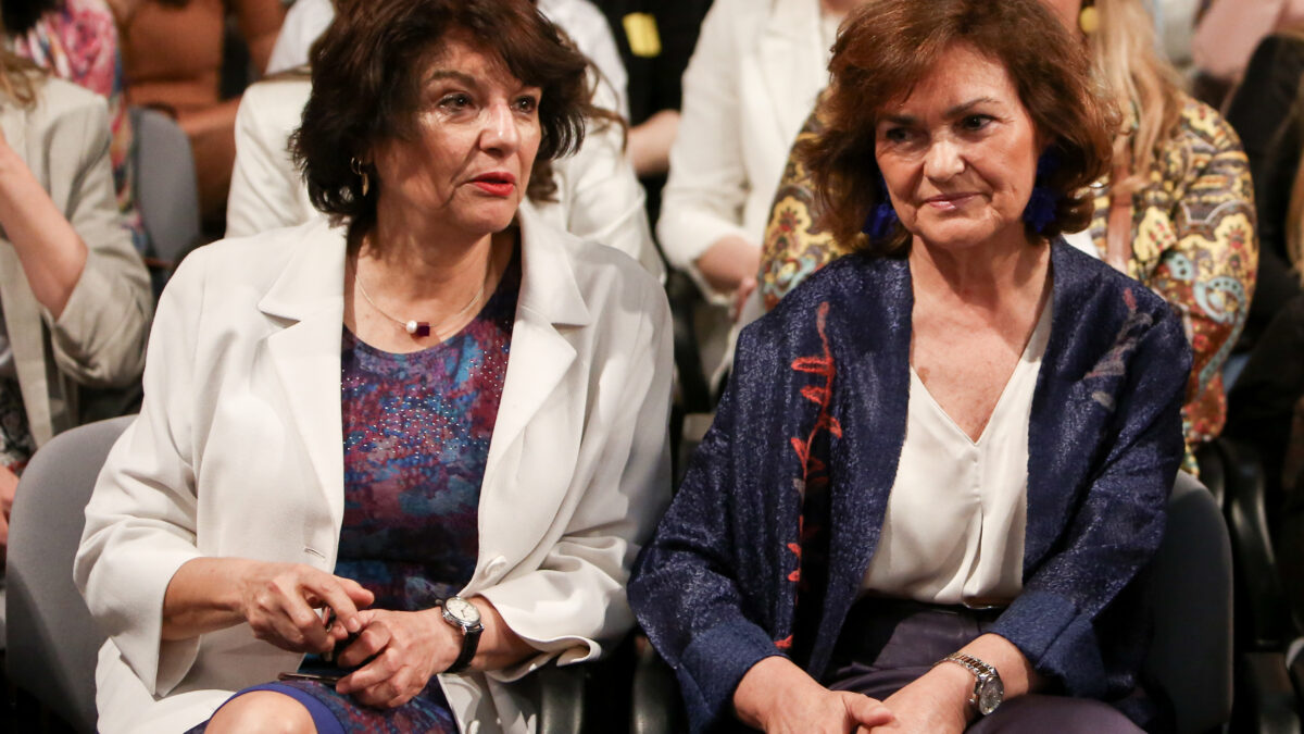 (I-D) La secretaria de Estado de Iguadad en funciones, Soledad Murillo de la Vega y la vicepresidenta del Gobierno en funciones, Carmen Calvo, durnate el encuentro 'Caminando Juntas', celebrado en la Secretaría de Estado de Igualdad. 13 junio 2019, Calvo, Caminando Juntas. Ricardo Rubio / Europa Press (Foto de ARCHIVO) 13/6/2019