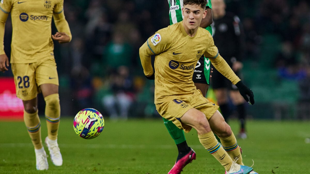 Pablo Martín Páez Gavira "Gavi" del FC Barcelona en acción durante la liga española